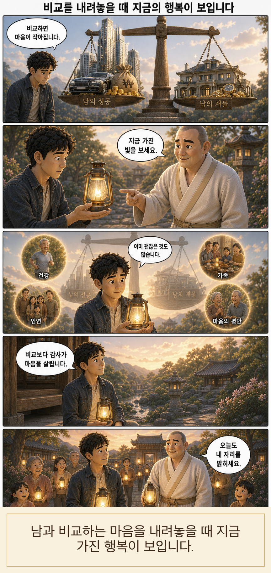 비교를 내려놓을 때 지금의 행복이 보입니다 웹툰