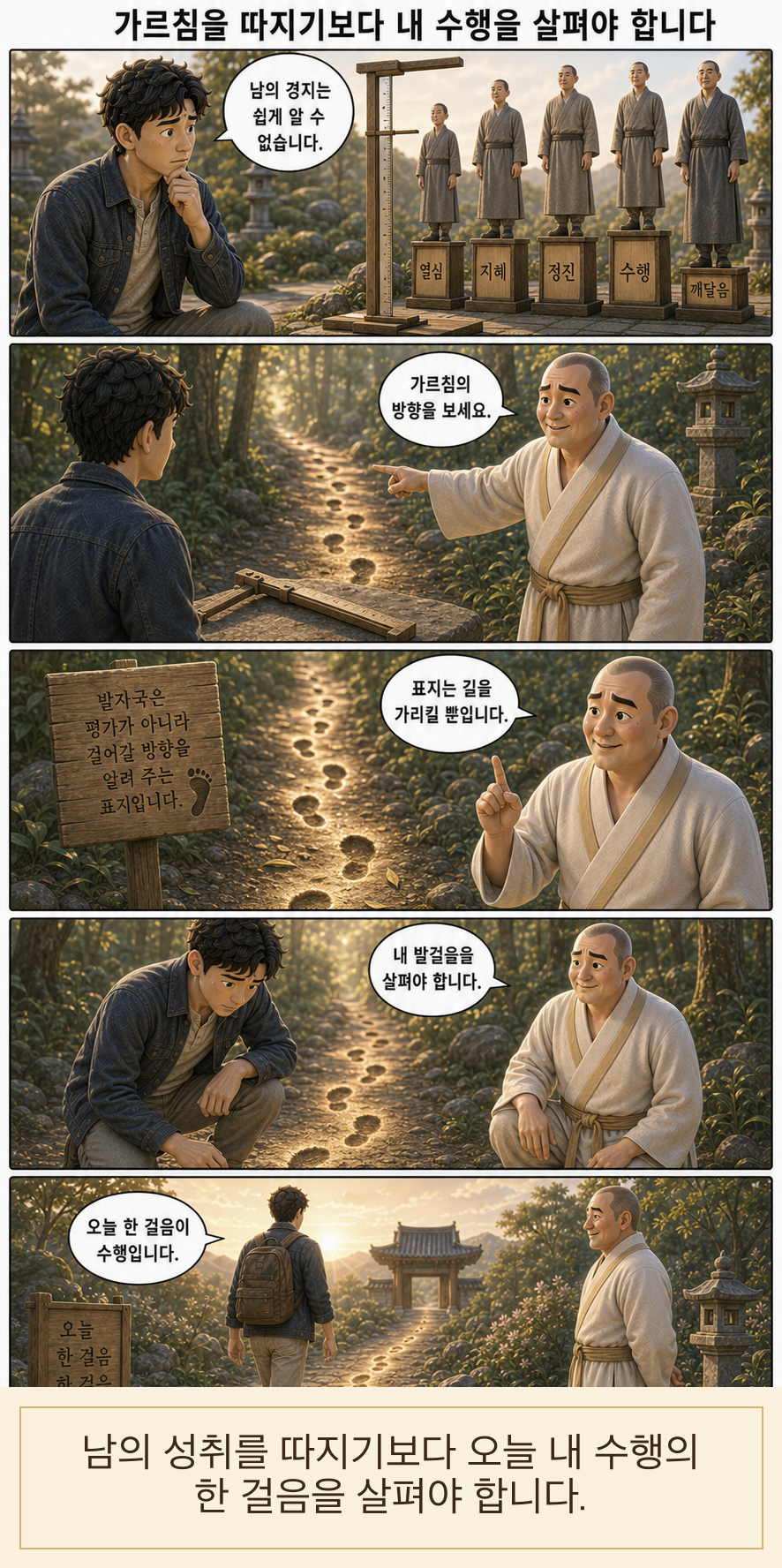 가르침을 따지기보다 내 수행을 살펴야 합니다 웹툰