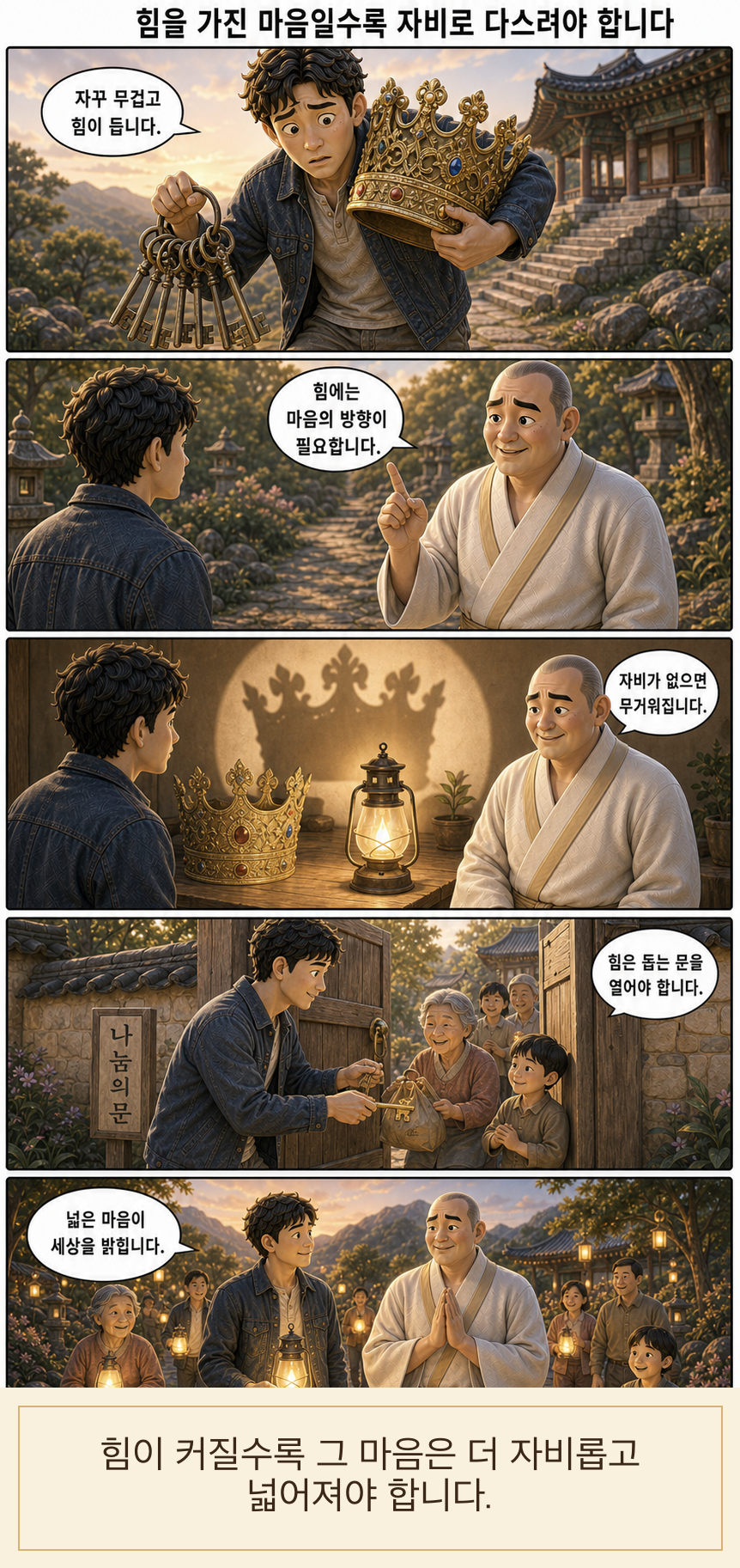 힘을 가진 마음일수록 자비로 다스려야 합니다 웹툰