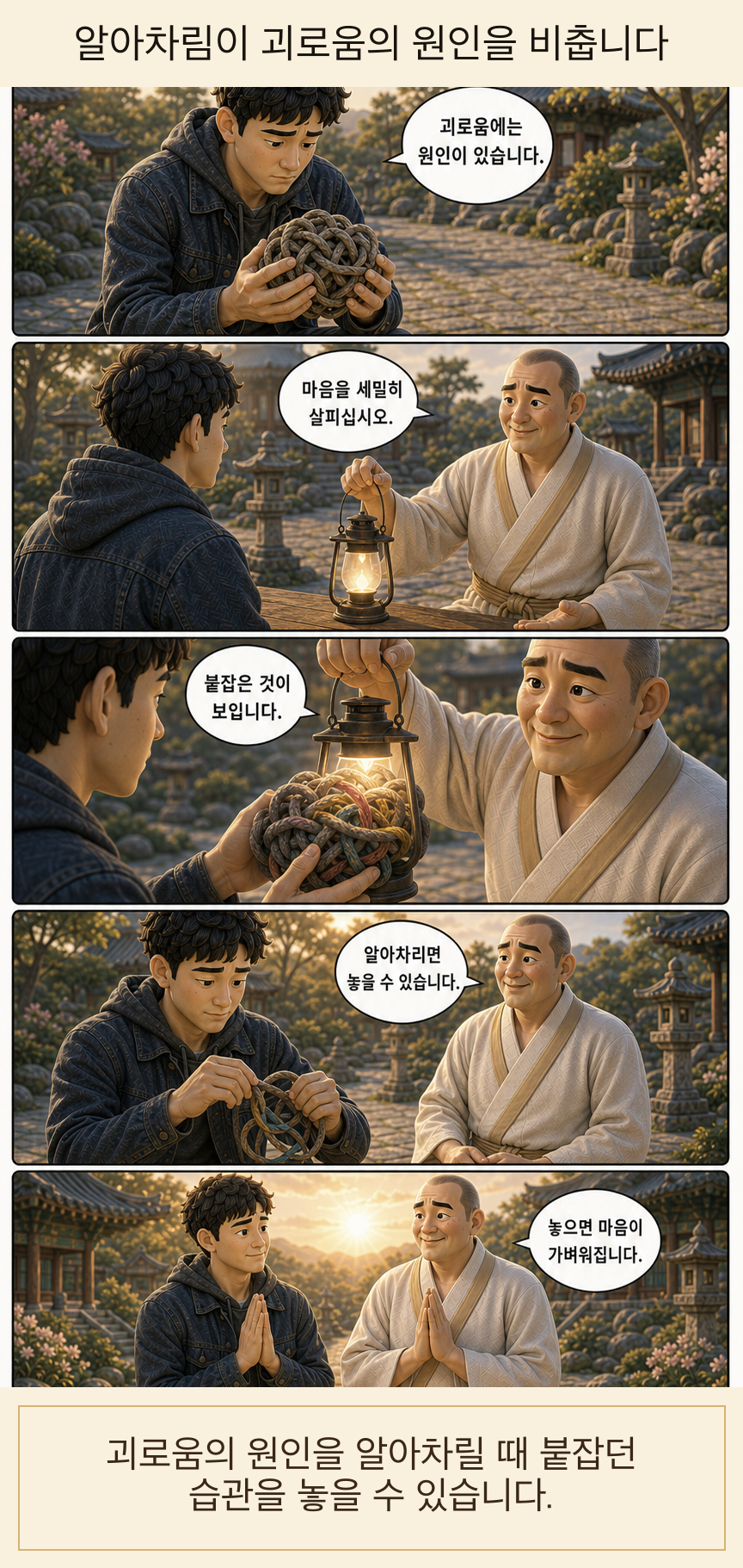 알아차림이 괴로움의 원인을 비춥니다 웹툰