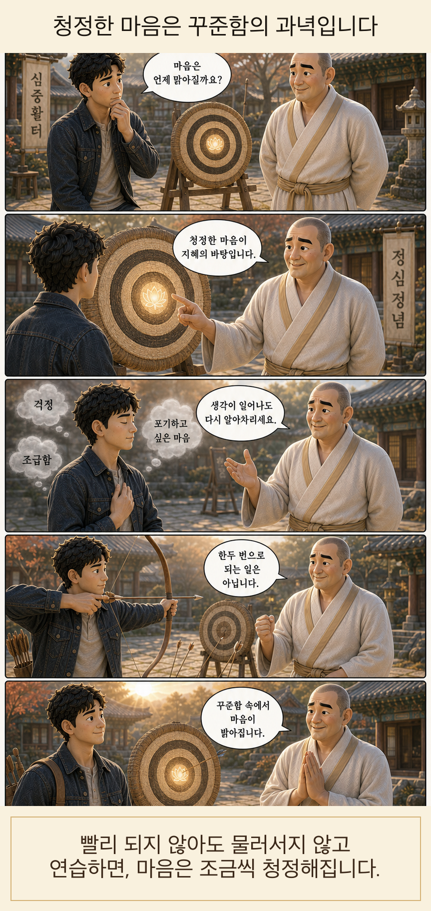 청정한 마음은 꾸준함의 과녁입니다 웹툰
