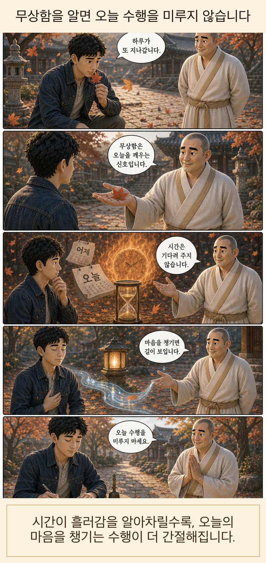무상함을 알면 오늘 수행을 미루지 않습니다 웹툰