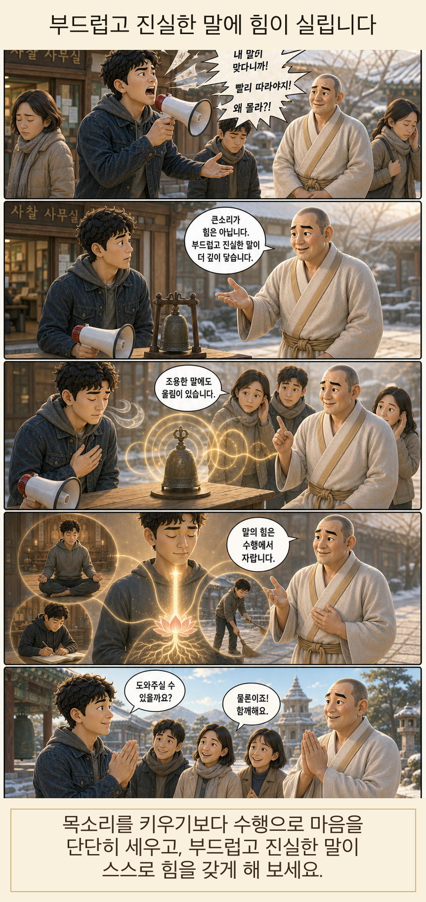 부드럽고 진실한 말에 힘이 실립니다 웹툰