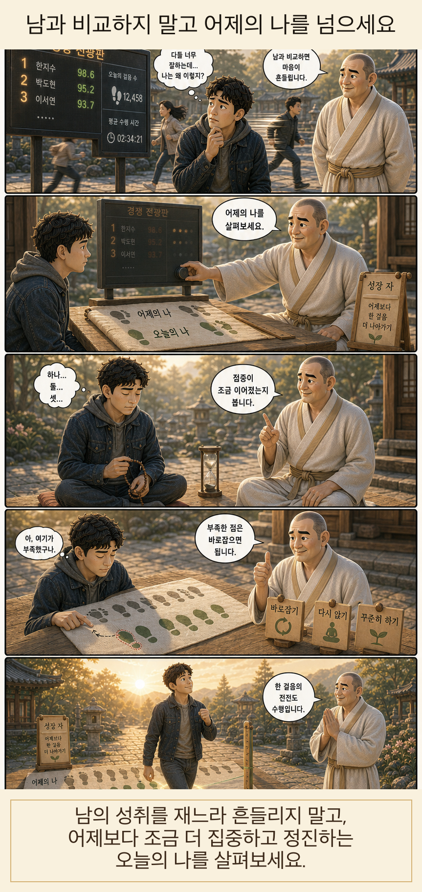 남과 비교하지 말고 어제의 나를 넘으세요 웹툰