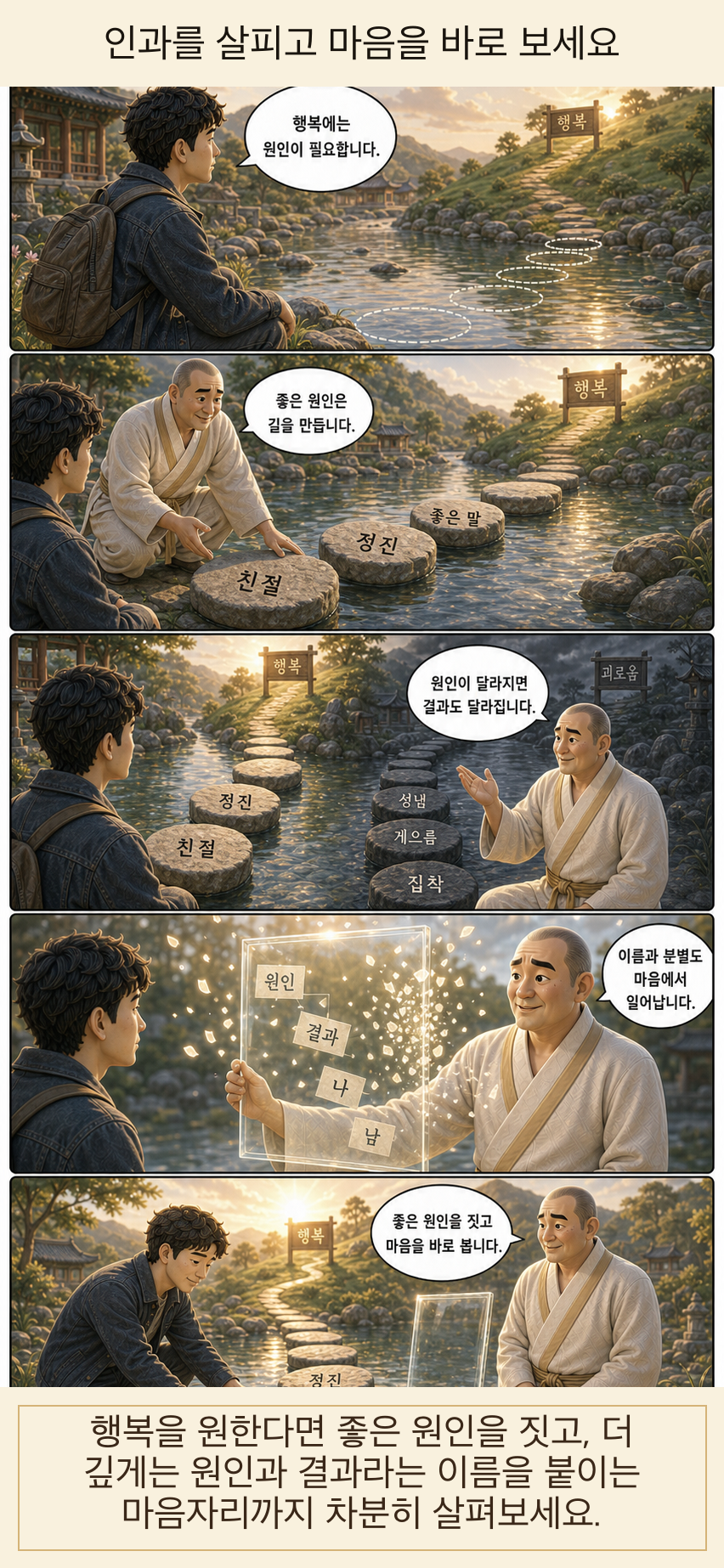 인과를 살피고 마음을 바로 보세요 웹툰