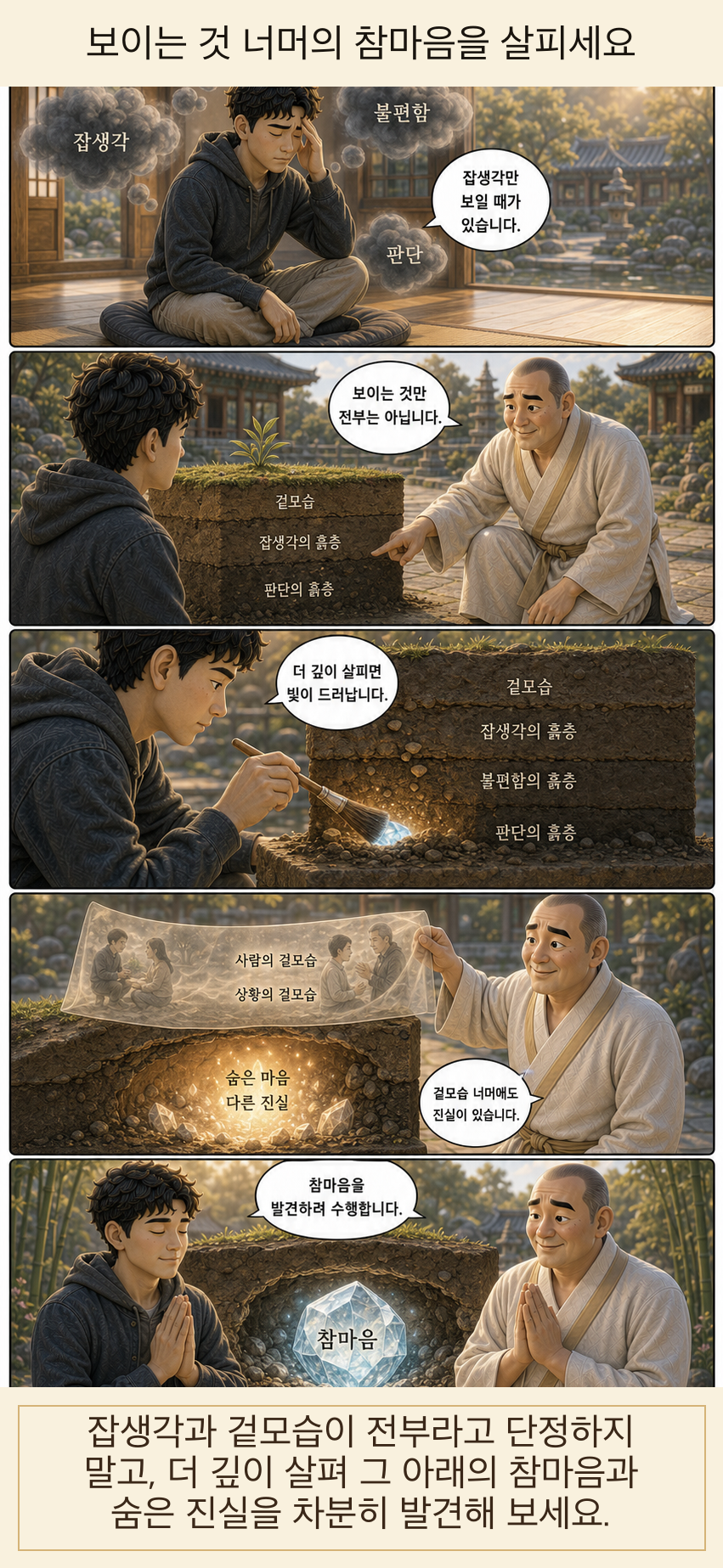 보이는 것 너머의 참마음을 살피세요 웹툰