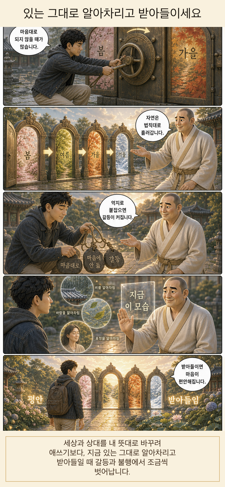 있는 그대로 알아차리고 받아들이세요 웹툰