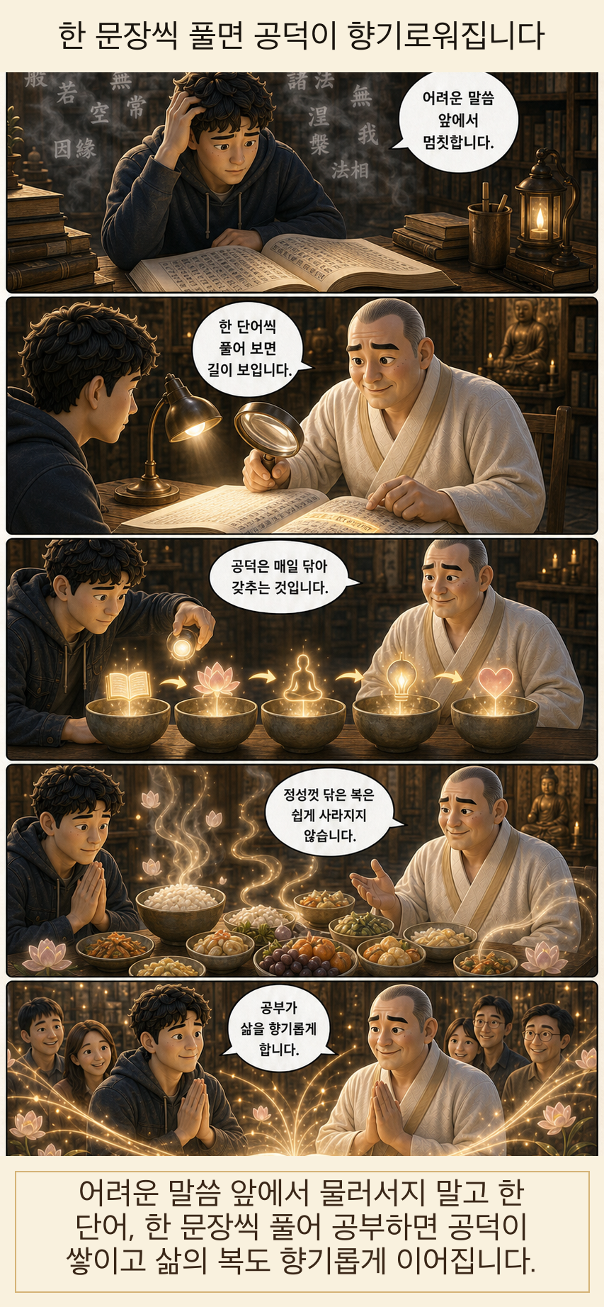 한 문장씩 풀면 공덕이 향기로워집니다 웹툰