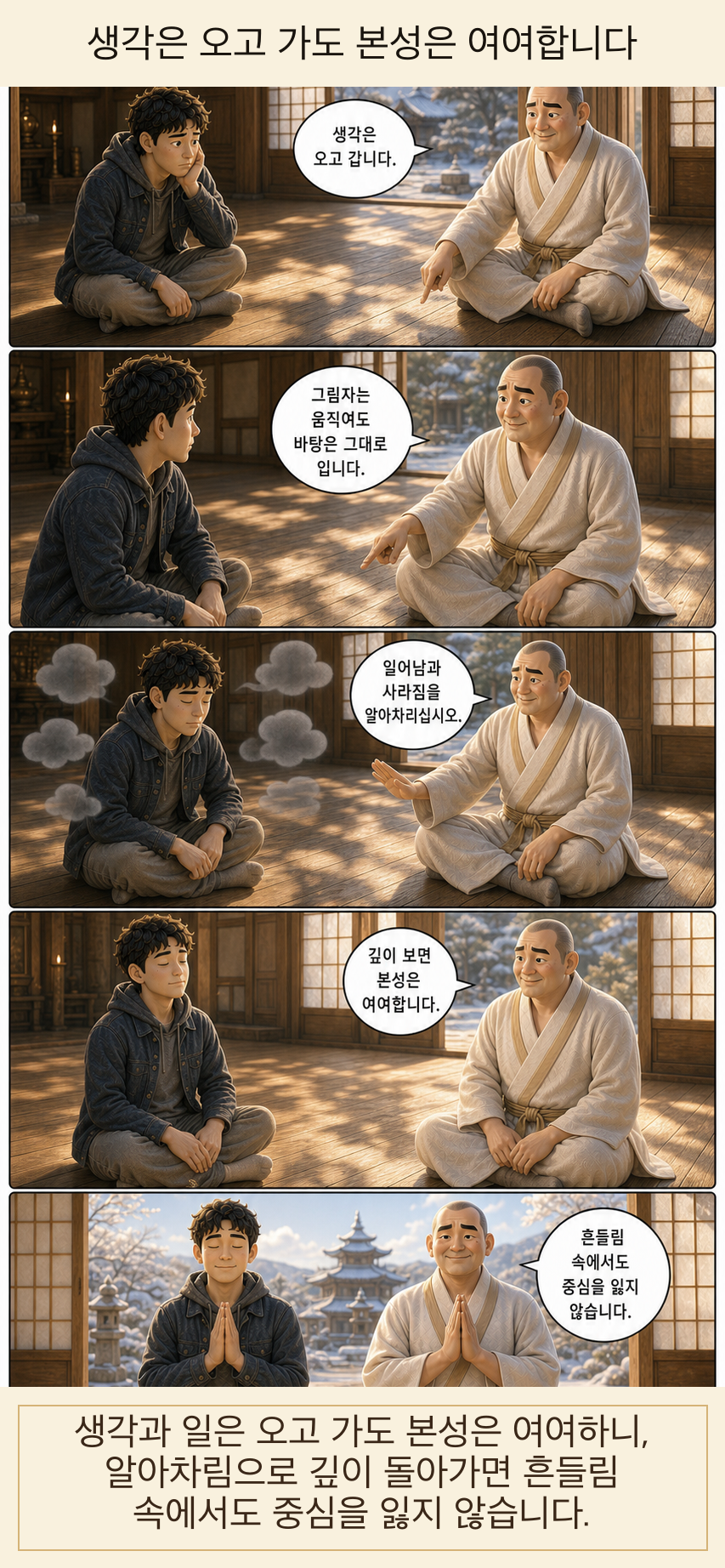 생각은 오고 가도 본성은 여여합니다 웹툰
