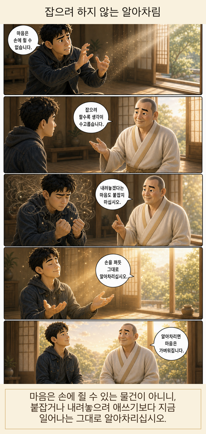 잡으려 하지 않는 알아차림 웹툰