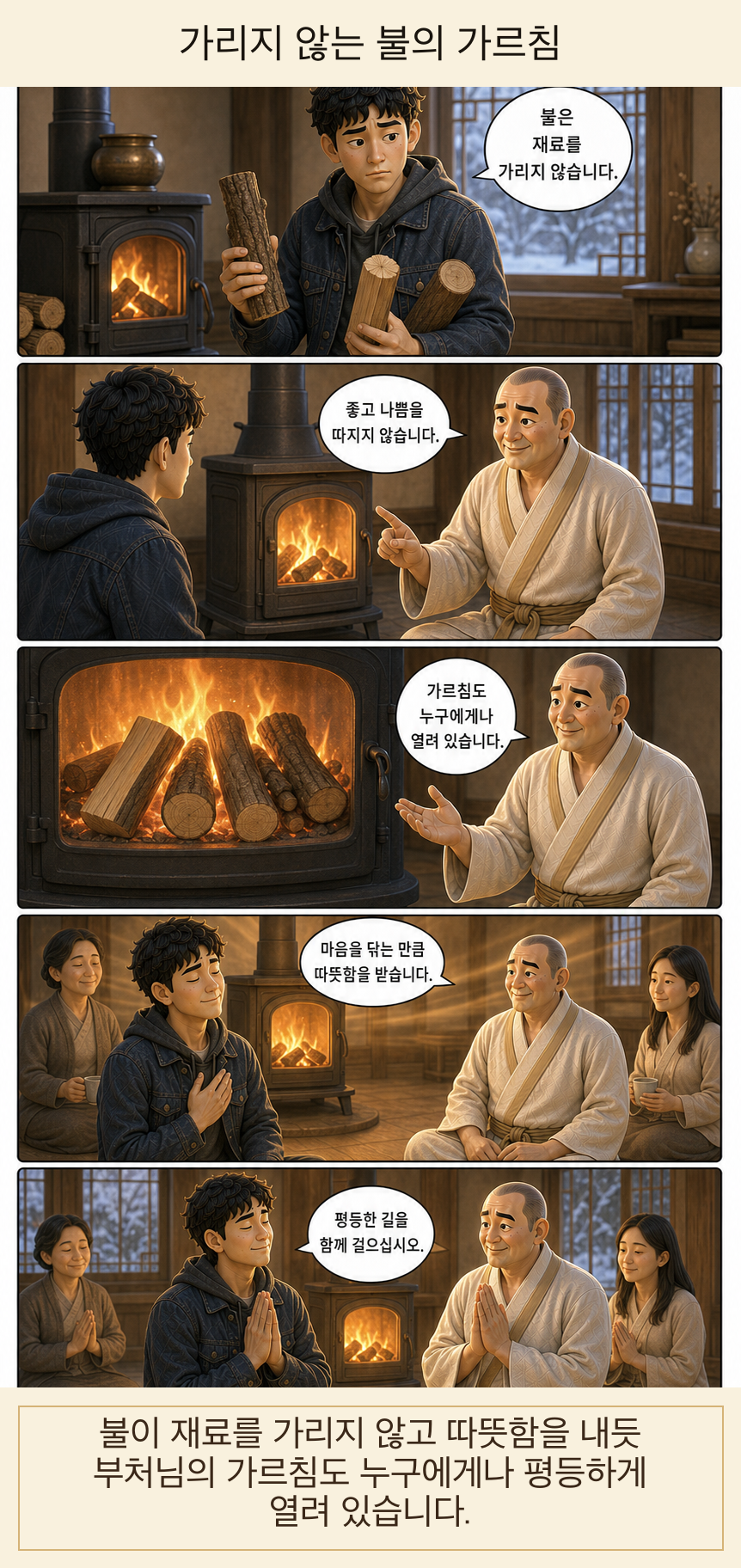 가리지 않는 불의 가르침 웹툰