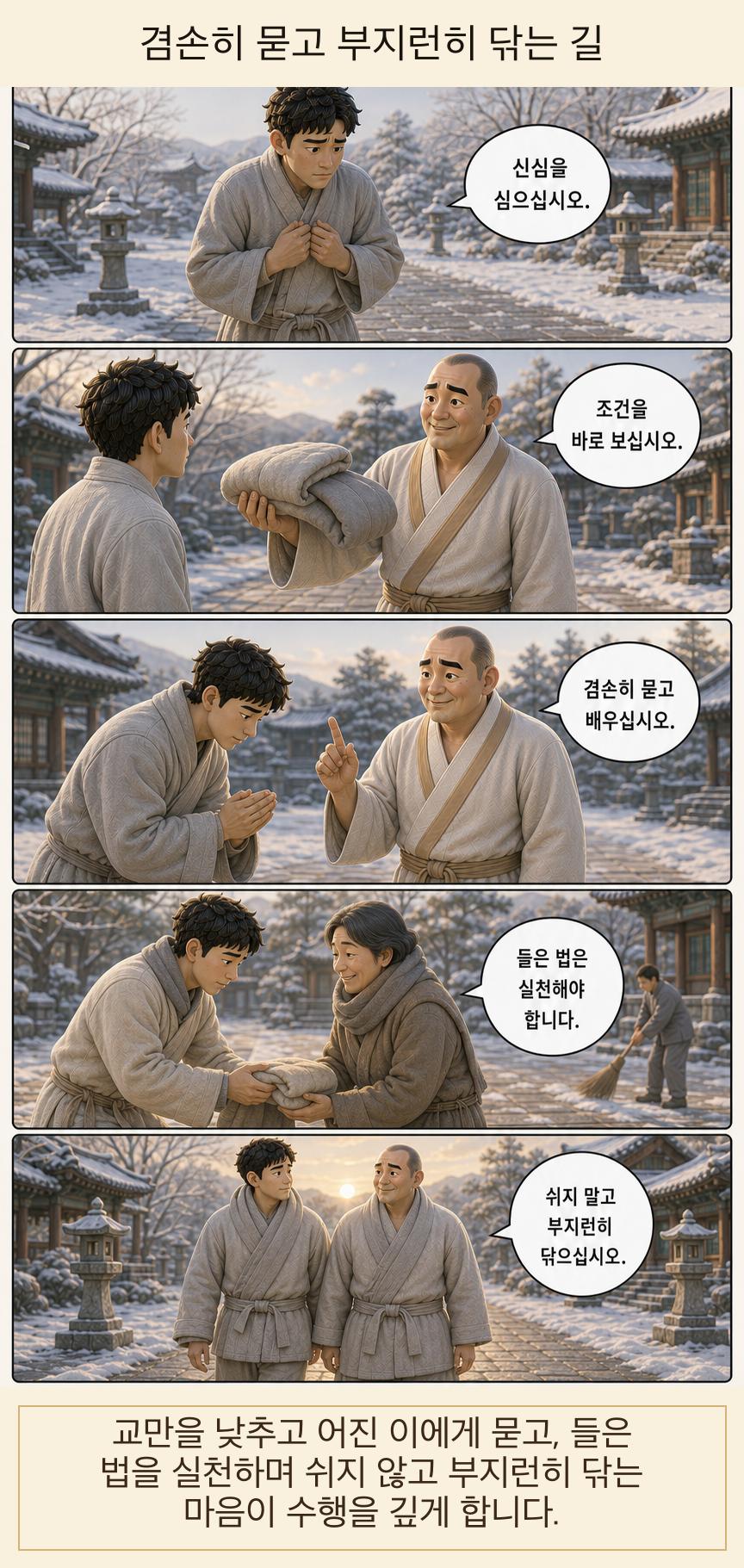 겸손히 묻고 부지런히 닦는 길 웹툰