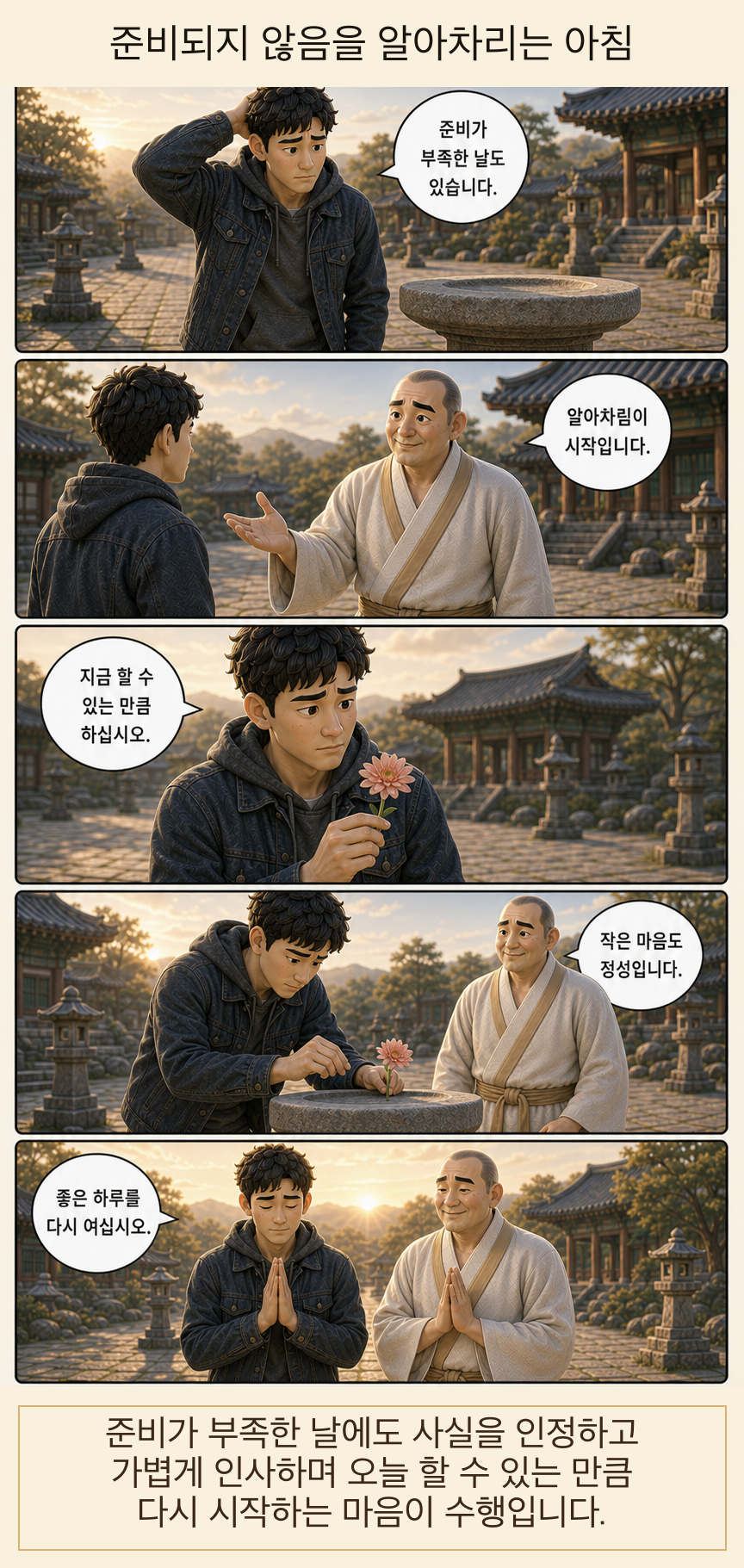 준비되지 않음을 알아차리는 아침 웹툰