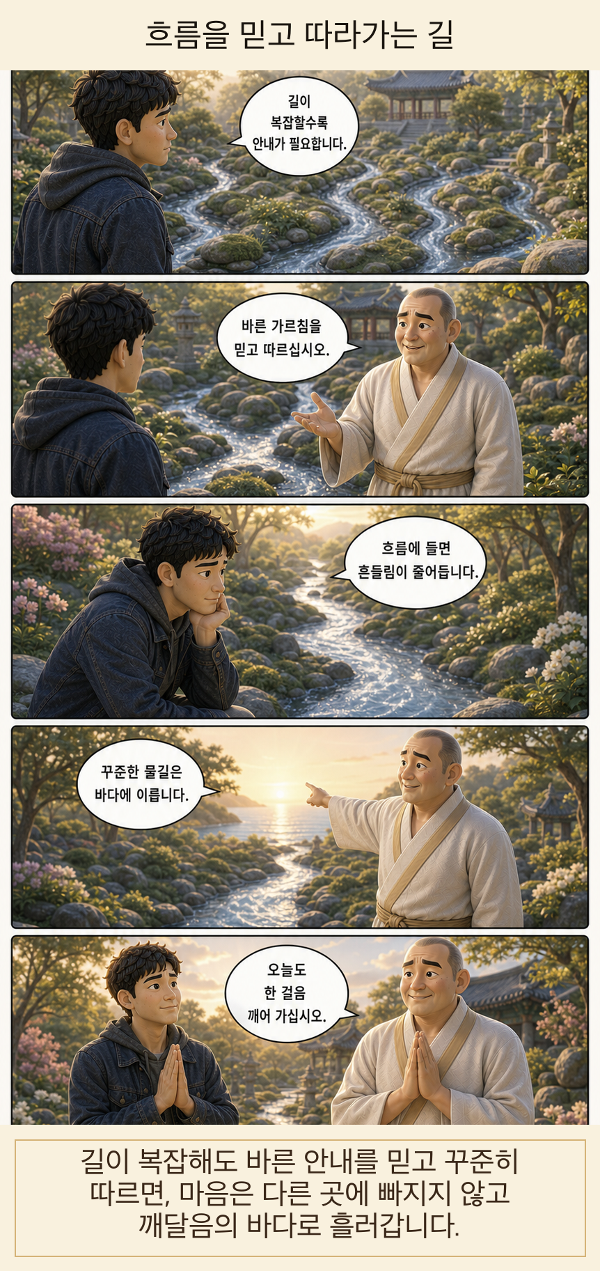 흐름을 믿고 따라가는 길 웹툰