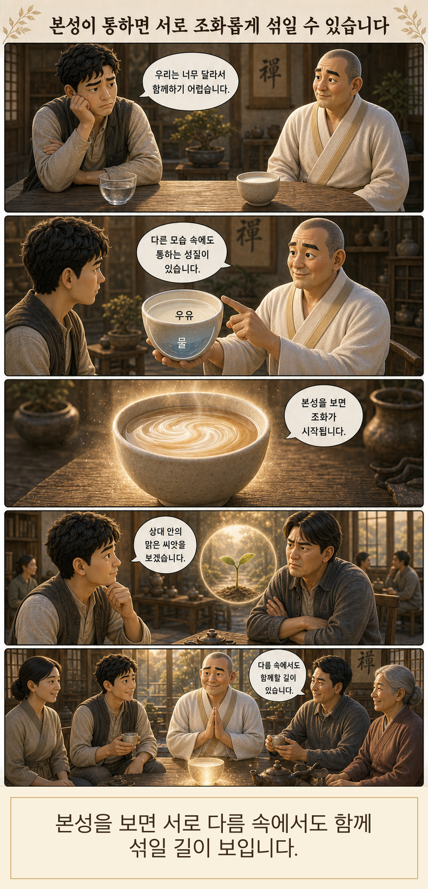 본성이 통하면 서로 조화롭게 섞일 수 있습니다 웹툰
