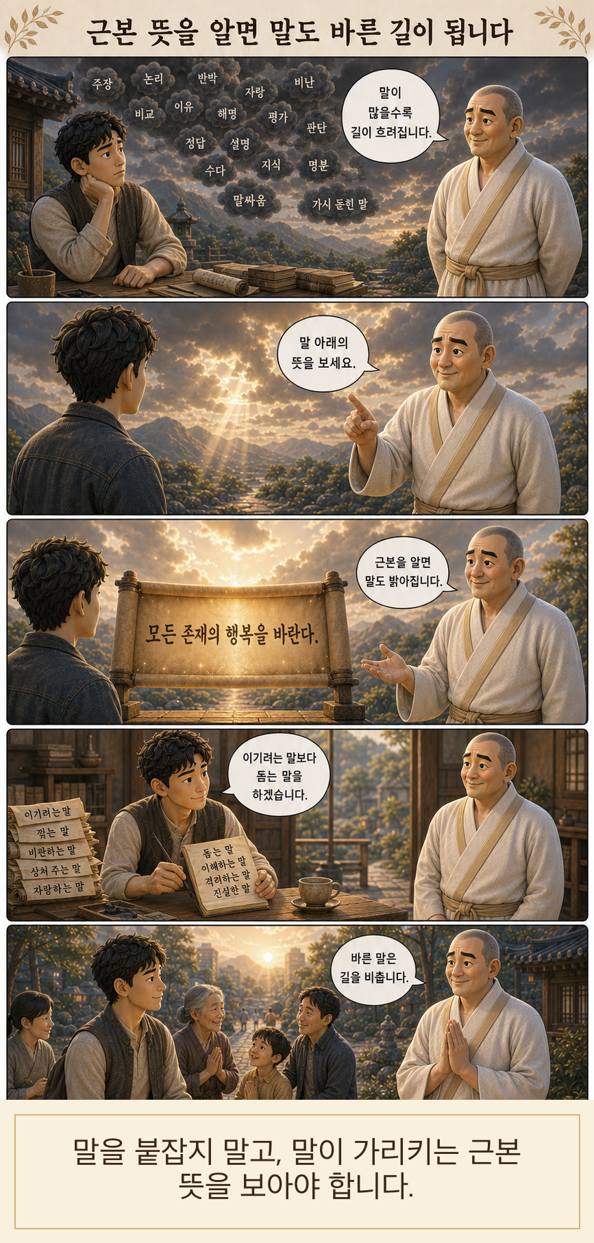 근본 뜻을 알면 말도 바른 길이 됩니다 웹툰