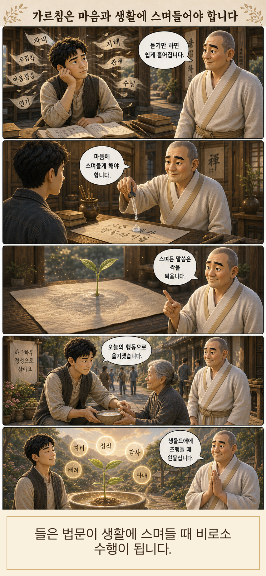 가르침은 마음과 생활에 스며들어야 합니다 웹툰