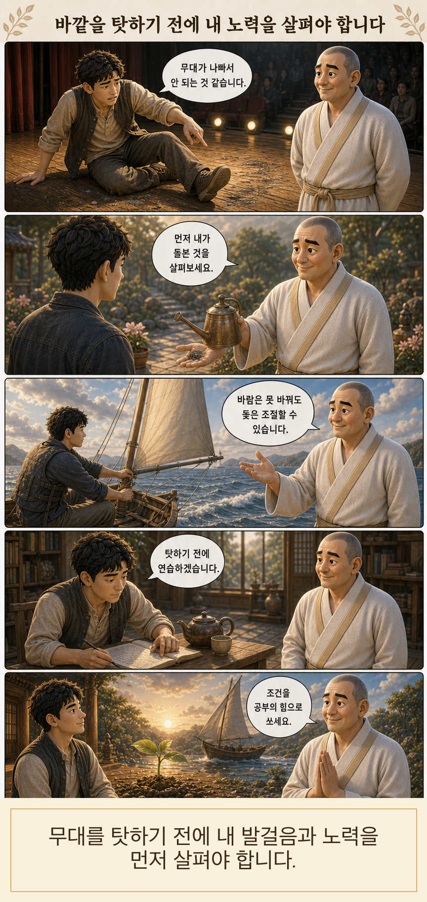 바깥을 탓하기 전에 내 노력을 살펴야 합니다 웹툰