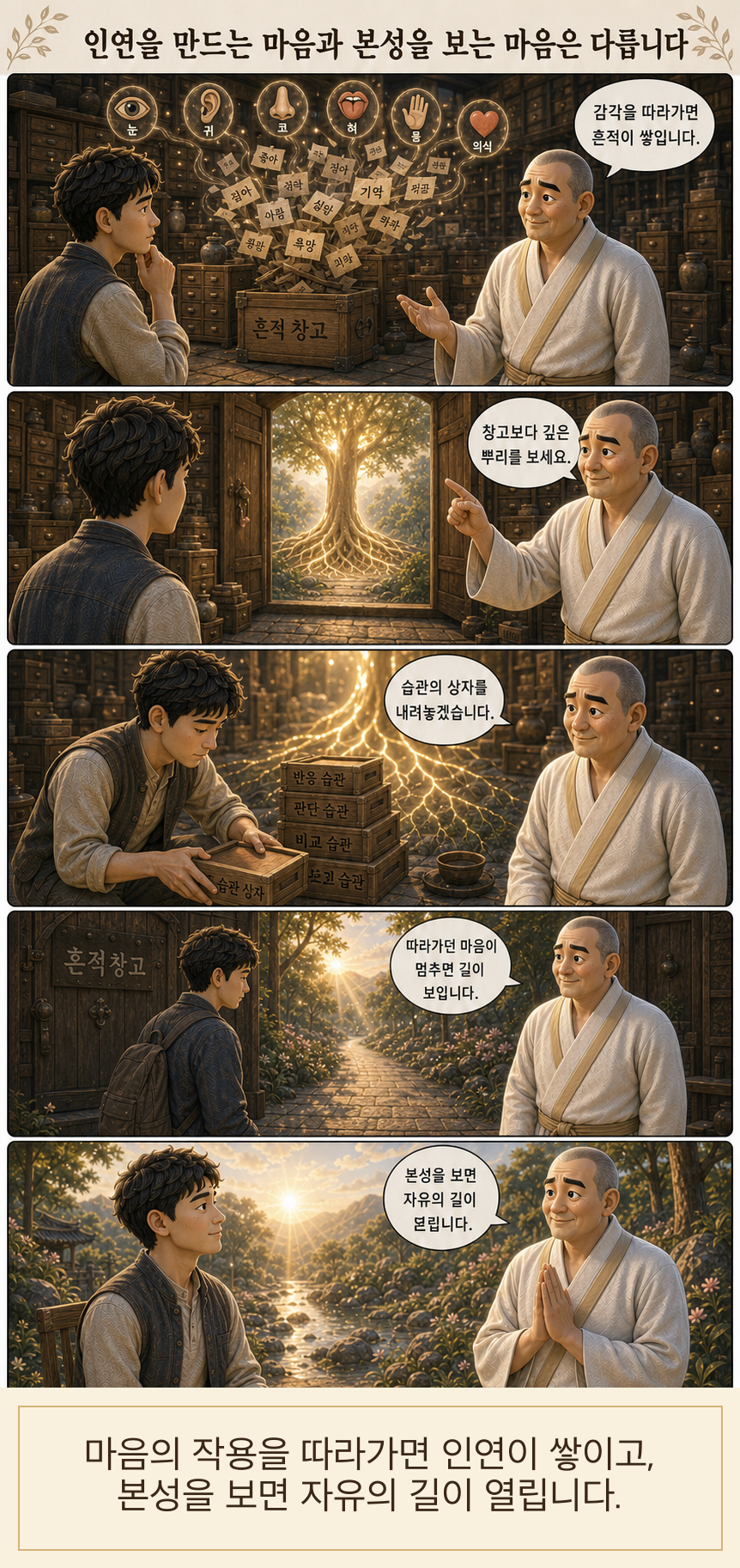 인연을 만드는 마음과 본성을 보는 마음은 다릅니다 웹툰