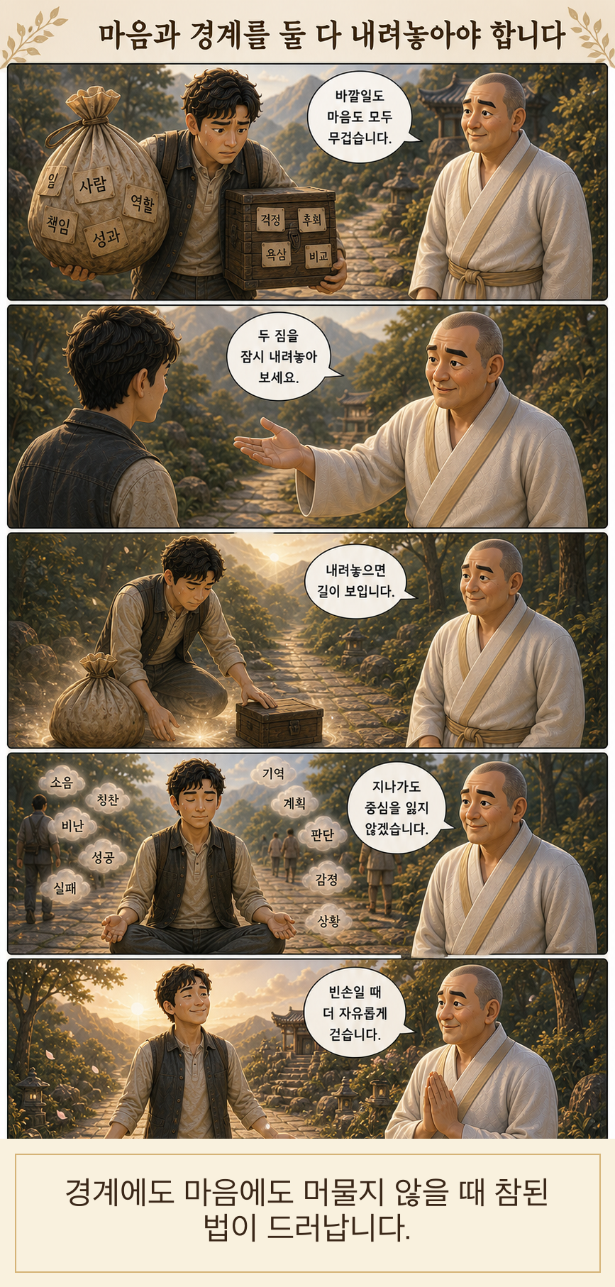 마음과 경계를 둘 다 내려놓아야 합니다 웹툰