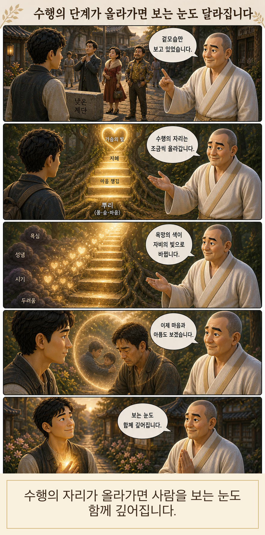 수행의 단계가 올라가면 보는 눈도 달라집니다 웹툰