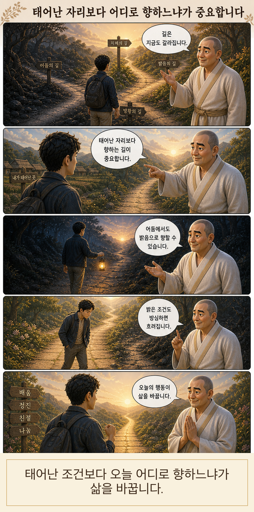 태어난 자리보다 어디로 향하느냐가 중요합니다 웹툰
