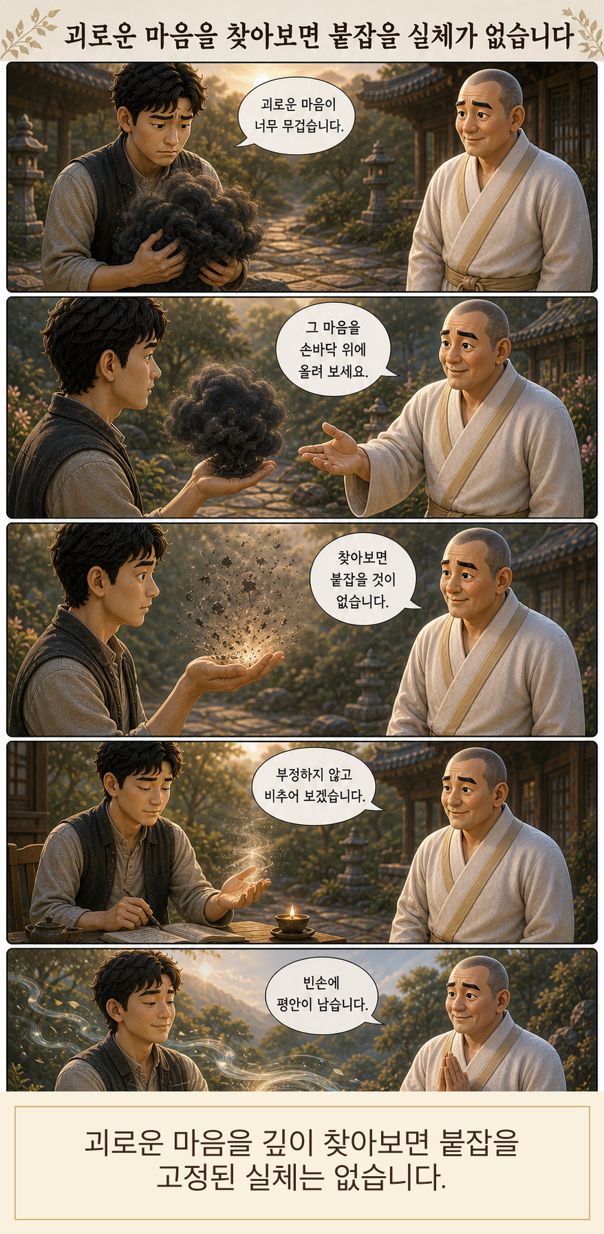 괴로운 마음을 찾아보면 붙잡을 실체가 없습니다 웹툰