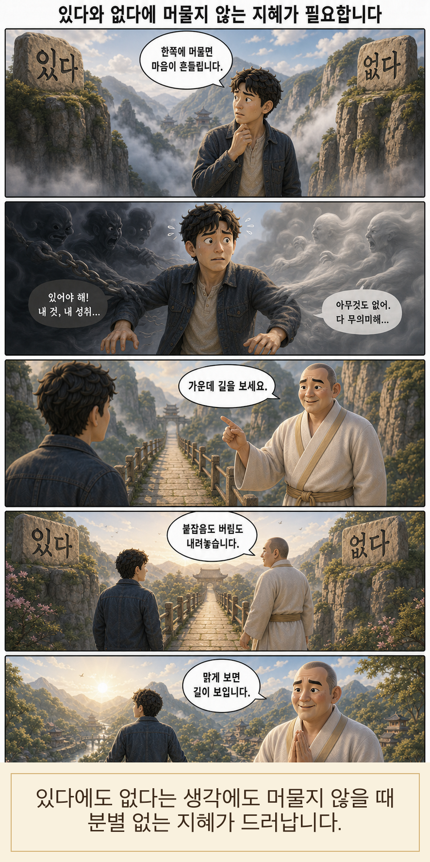있다와 없다에 머물지 않는 지혜가 필요합니다 웹툰