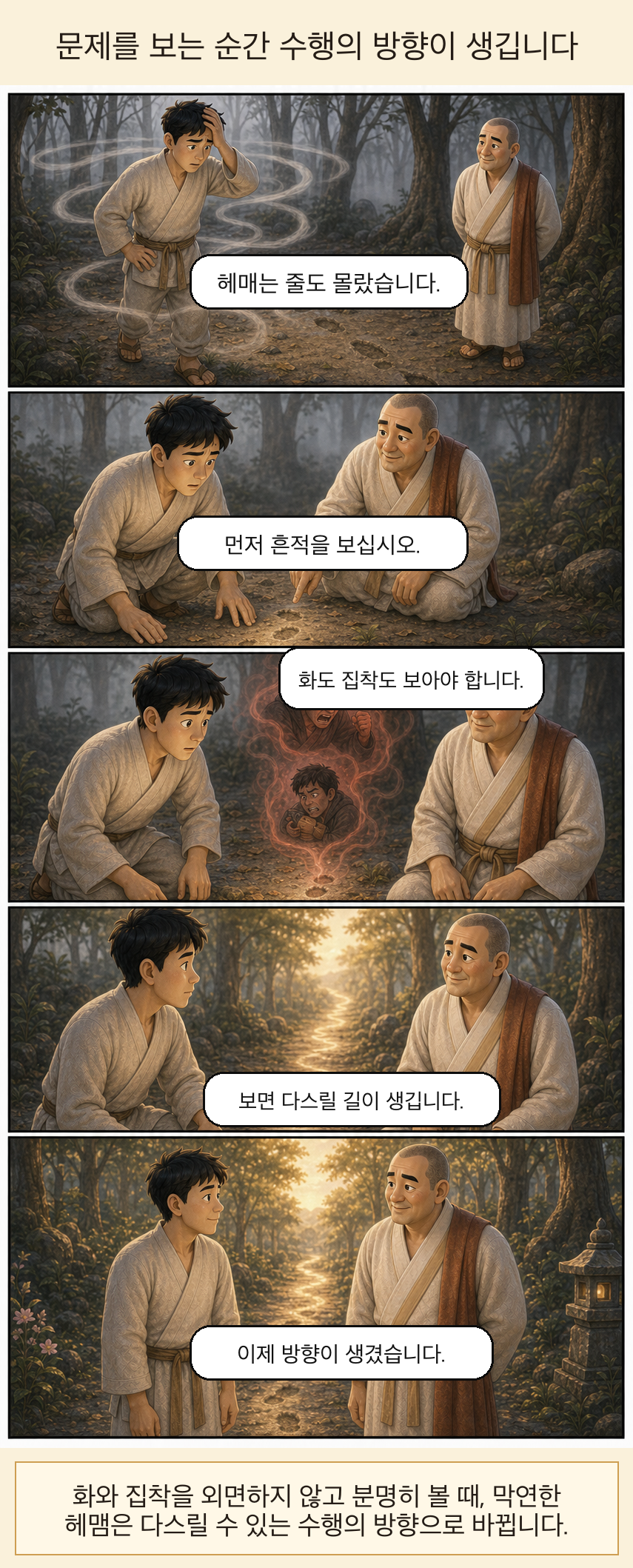 문제를 보는 순간 수행의 방향이 생깁니다 웹툰