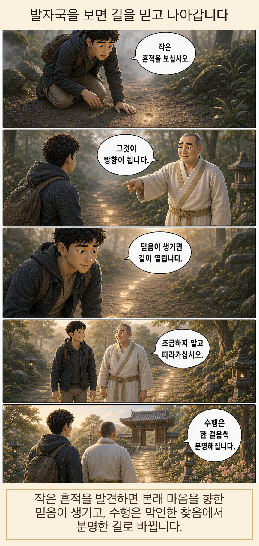 발자국을 보면 길을 믿고 나아갈 수 있습니다 웹툰