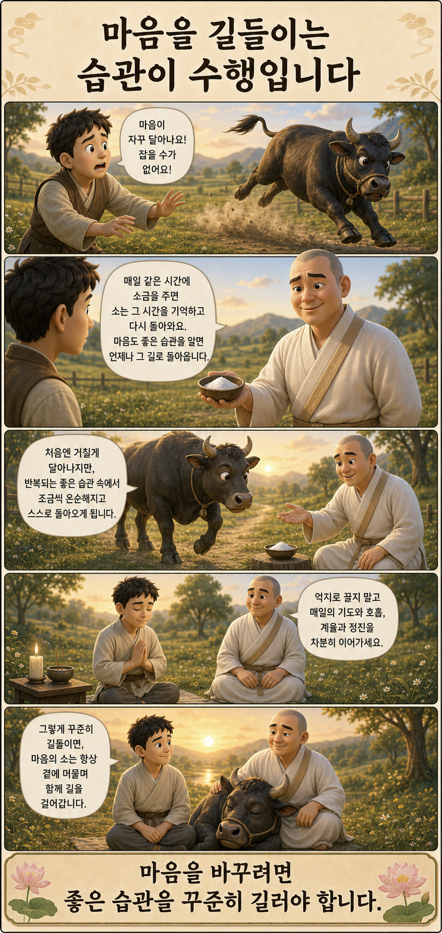 마음을 길들이는 습관이 수행입니다 웹툰