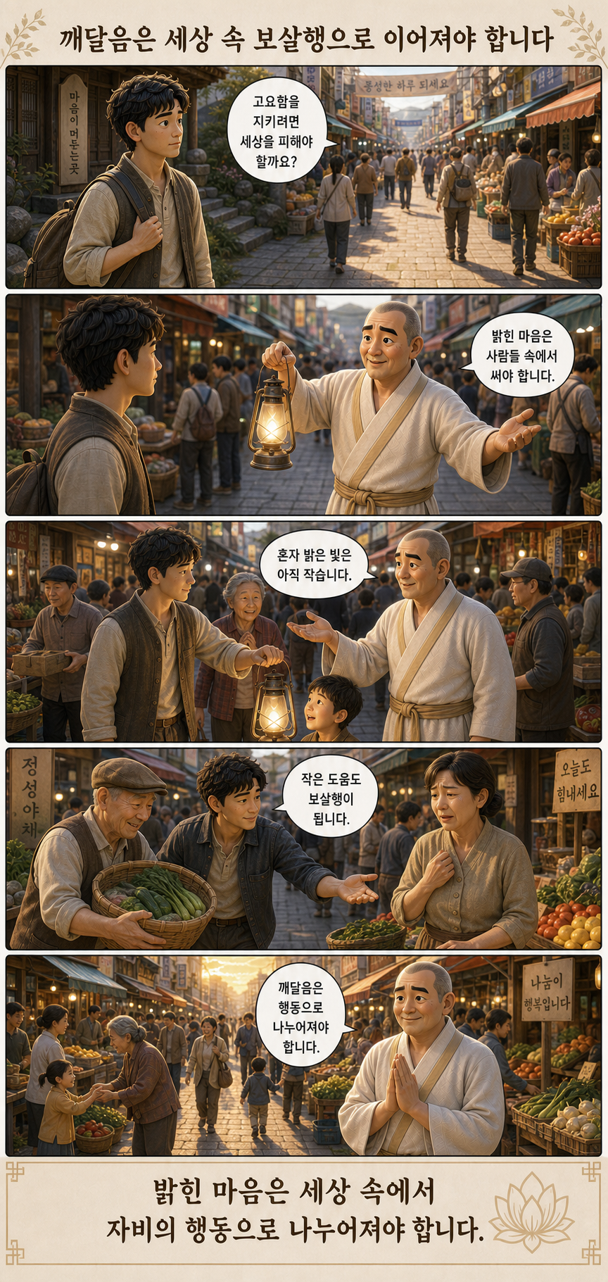 깨달음은 세상 속 보살행으로 이어져야 합니다 웹툰