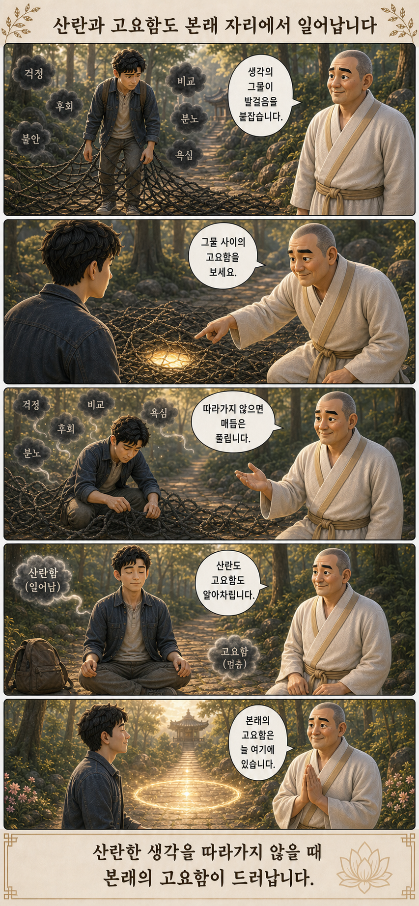 산란과 고요함도 본래 자리에서 일어납니다 웹툰