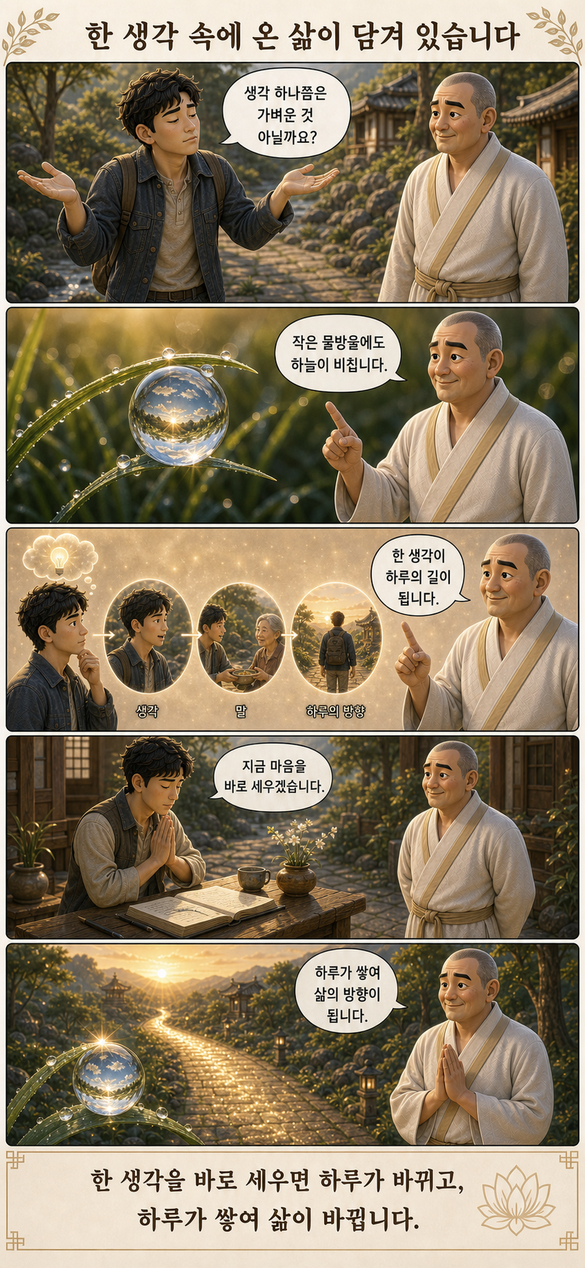 한 생각 속에 온 삶이 담겨 있습니다 웹툰