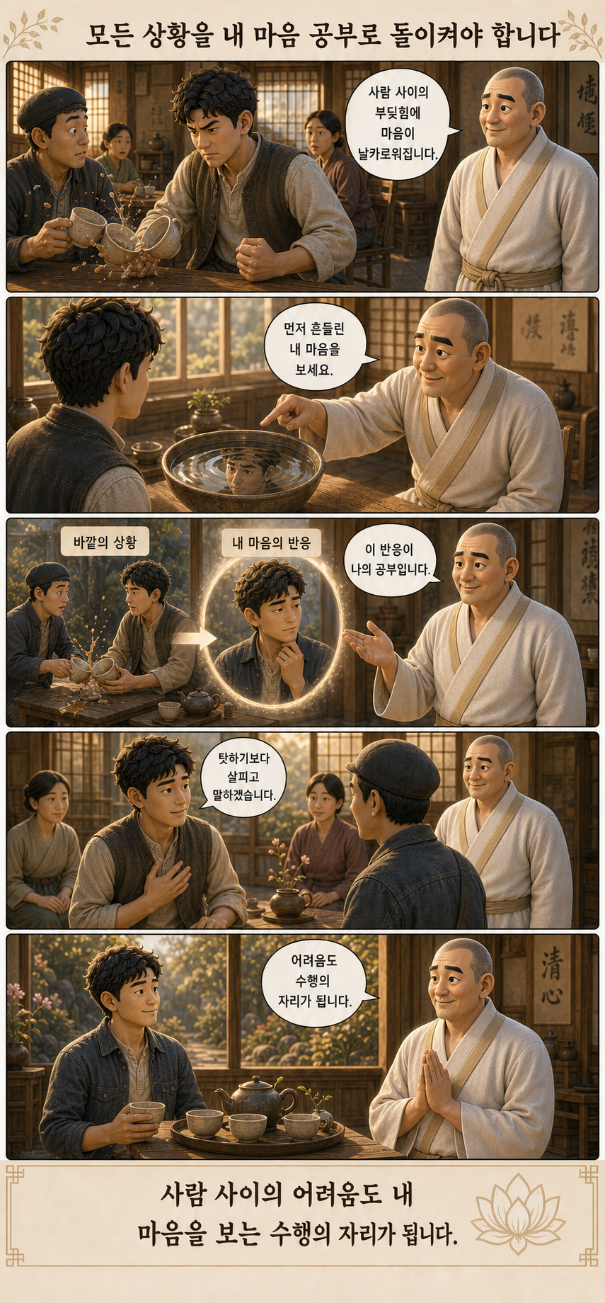 모든 상황을 내 마음 공부로 돌이켜야 합니다 웹툰
