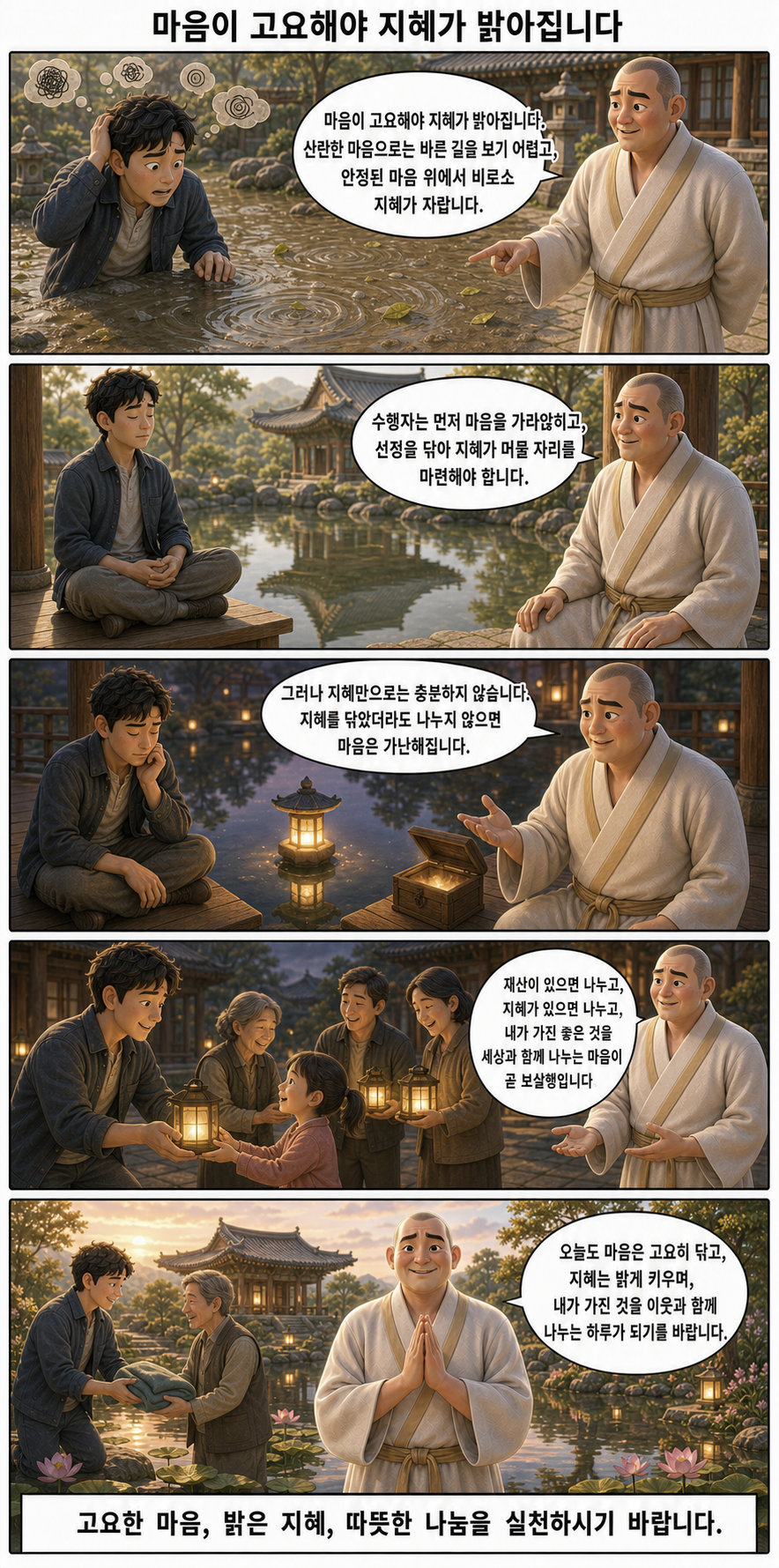 고요한 마음에서 지혜가 자랍니다 웹툰