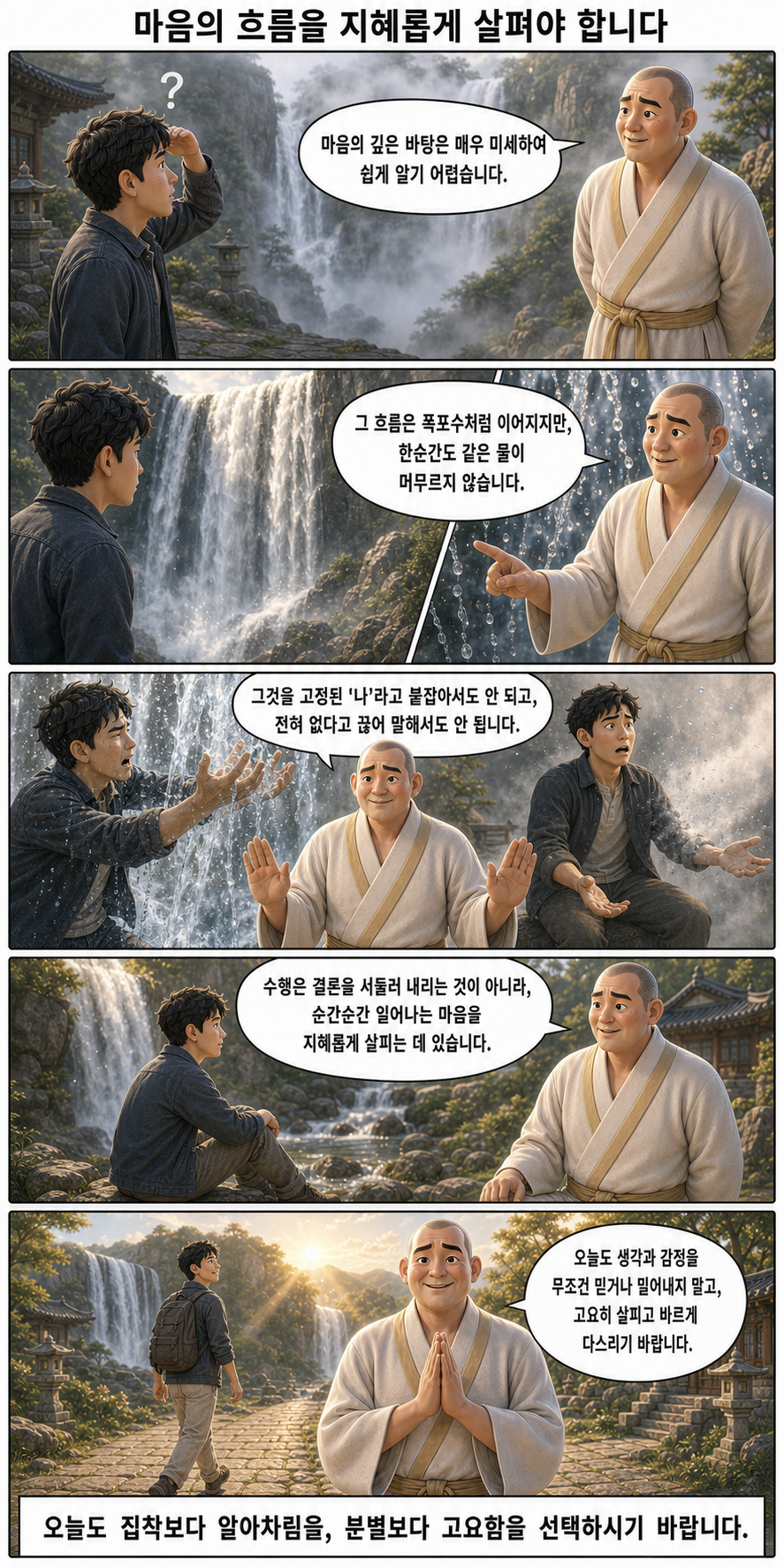 마음의 흐름을 지혜롭게 살펴야 합니다 웹툰