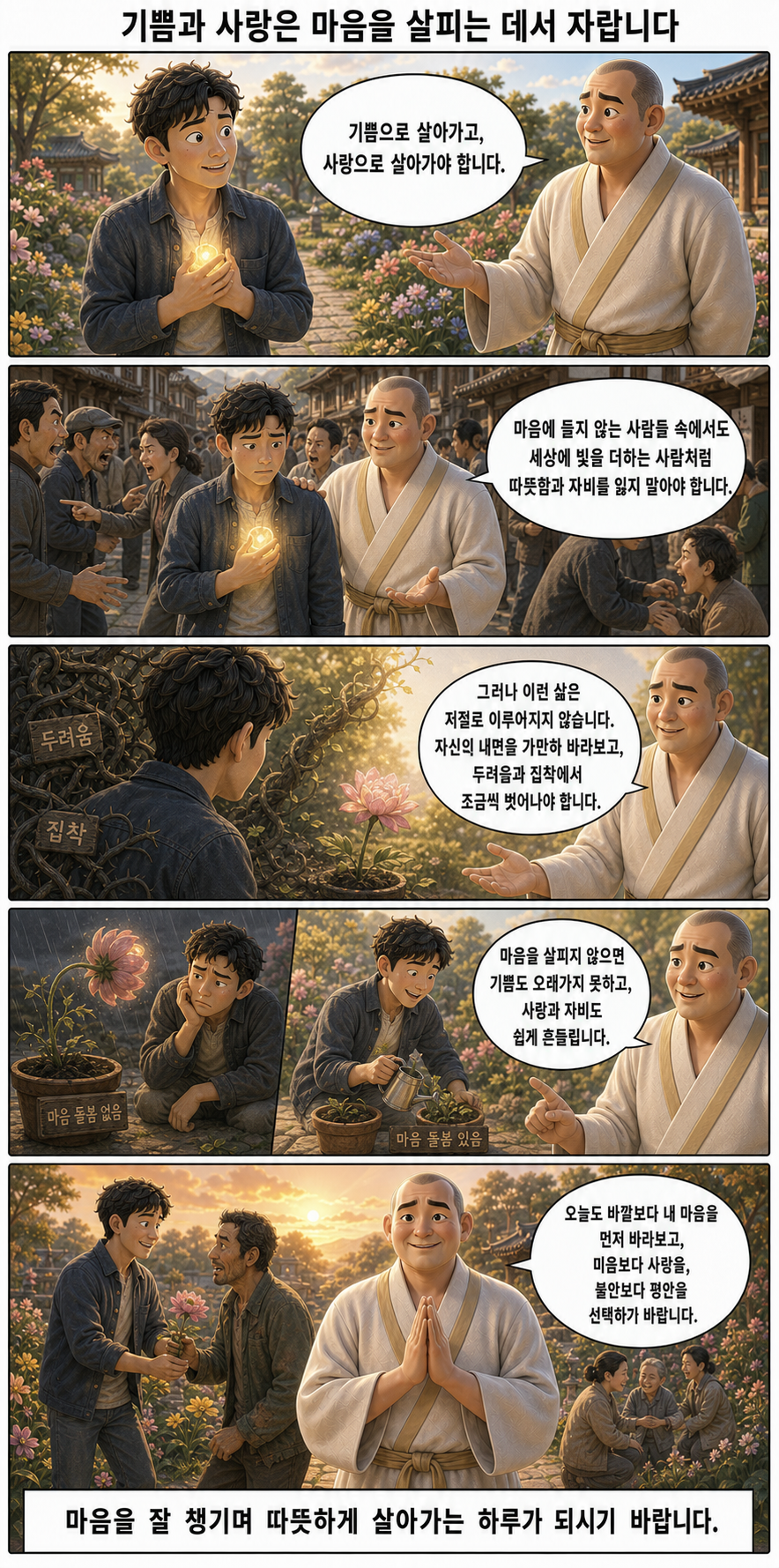 기쁨과 사랑은 마음을 살피는 데서 자랍니다 웹툰