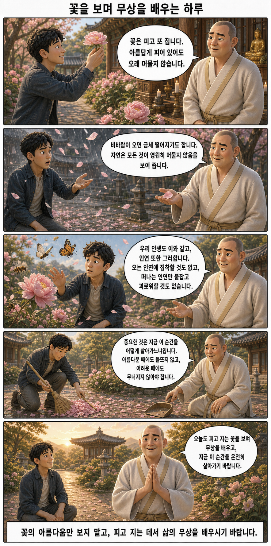 꽃을 보며 무상을 배우는 하루 웹툰