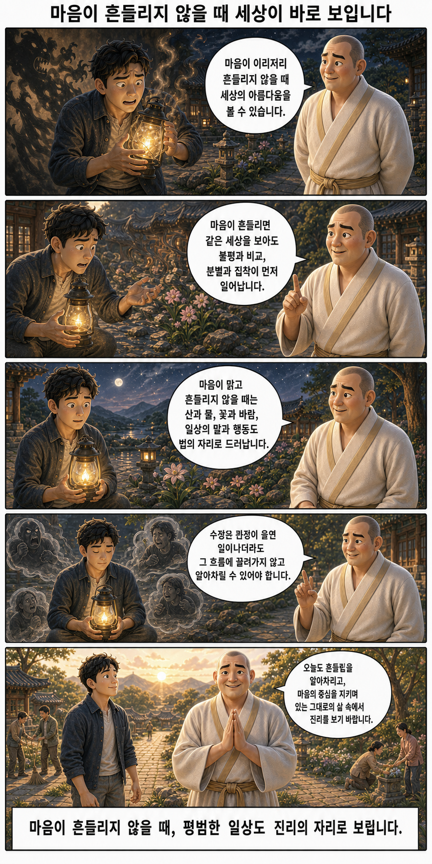 마음이 흔들리지 않을 때 세상이 바로 보입니다 웹툰