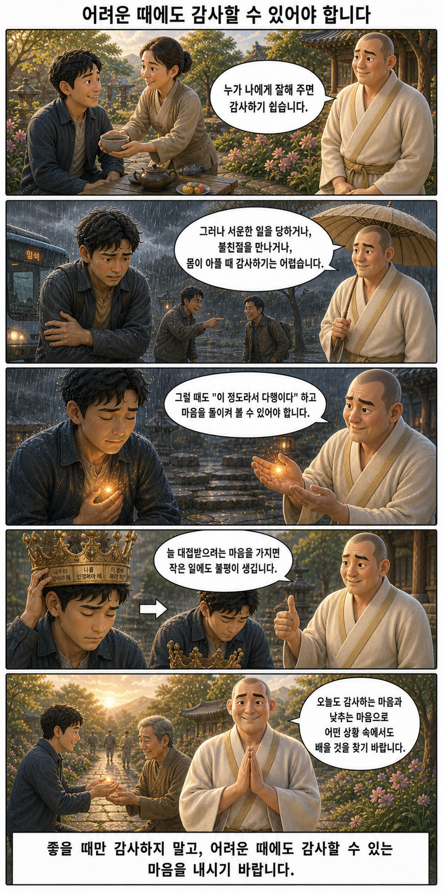 어려운 때에도 감사할 수 있어야 합니다 웹툰