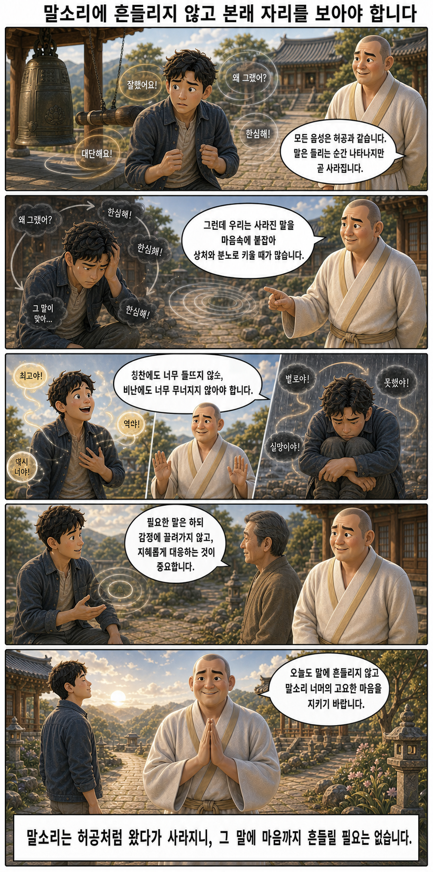 말소리에 흔들리지 않고 본래 자리를 보아야 합니다 웹툰