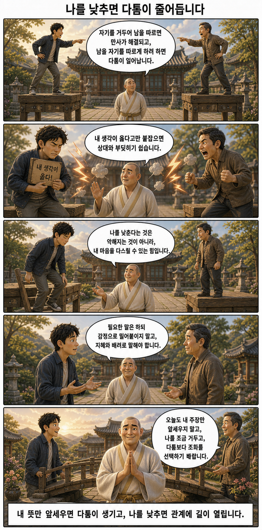 나를 낮추면 다툼이 줄어듭니다 웹툰