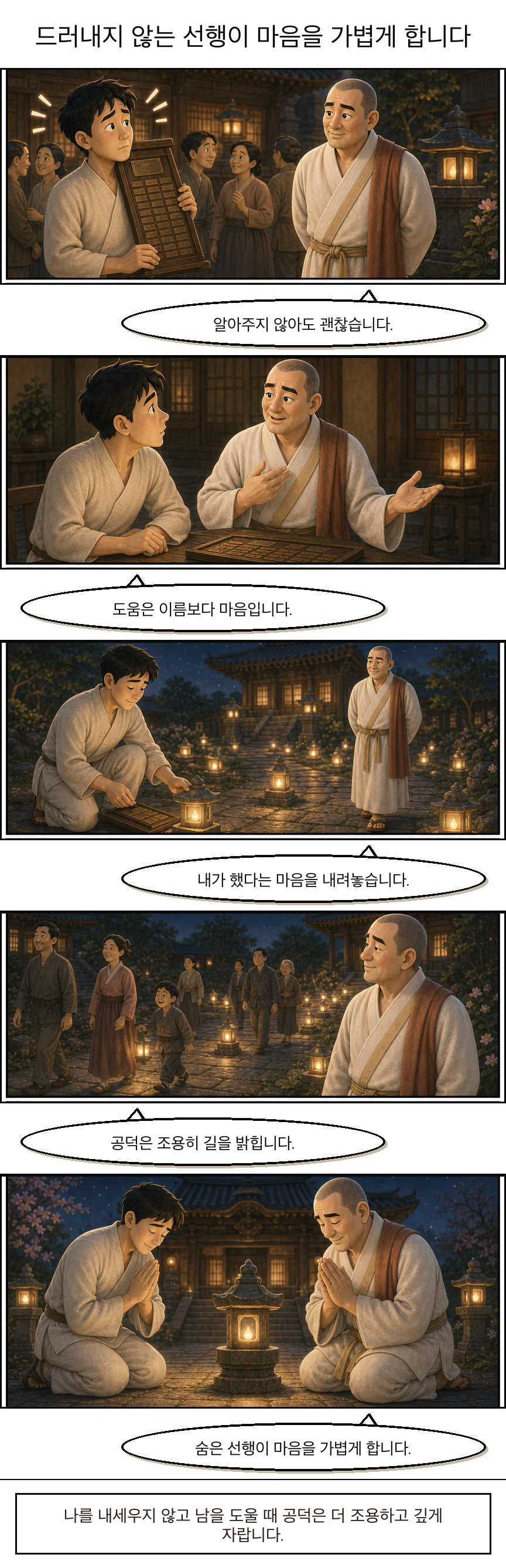 드러내지 않는 선행이 마음을 가볍게 합니다 웹툰