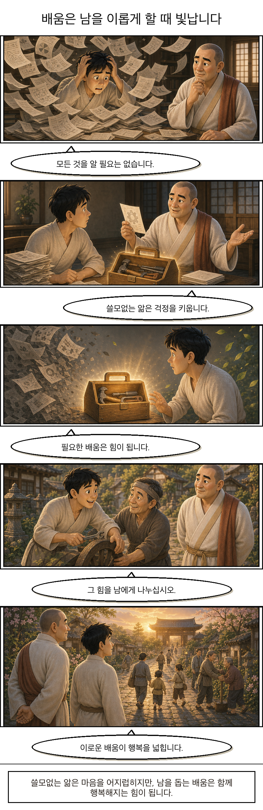 배움은 남을 이롭게 할 때 빛납니다 웹툰