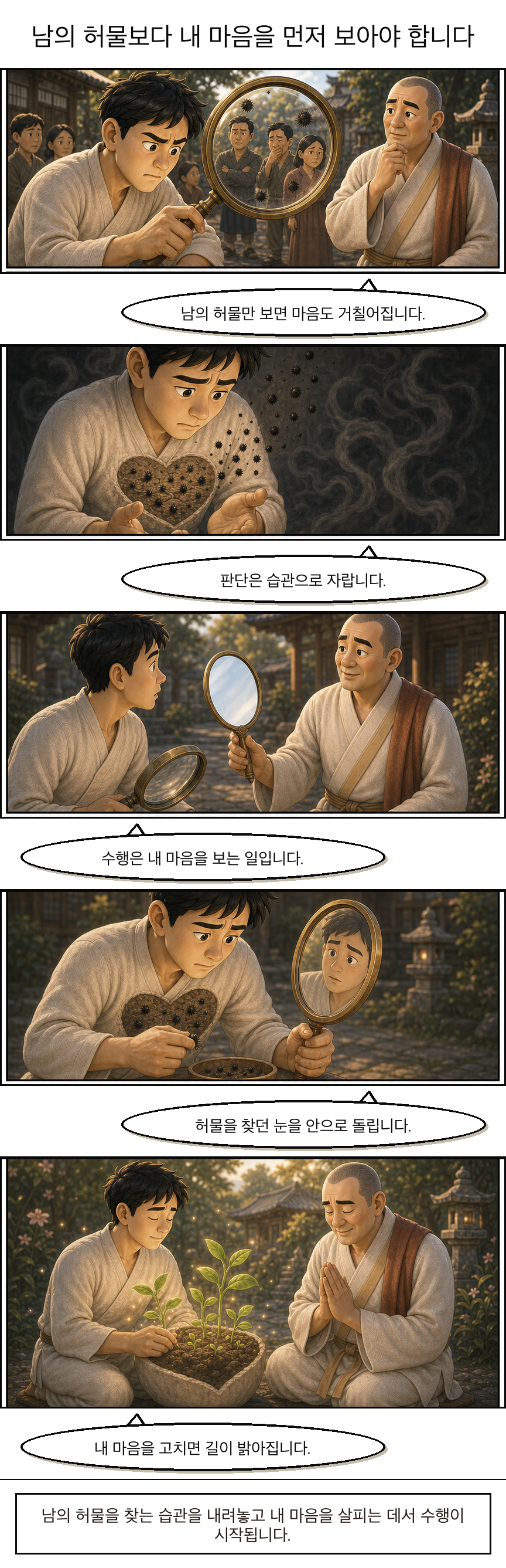 남의 허물보다 내 마음을 먼저 보아야 합니다 웹툰