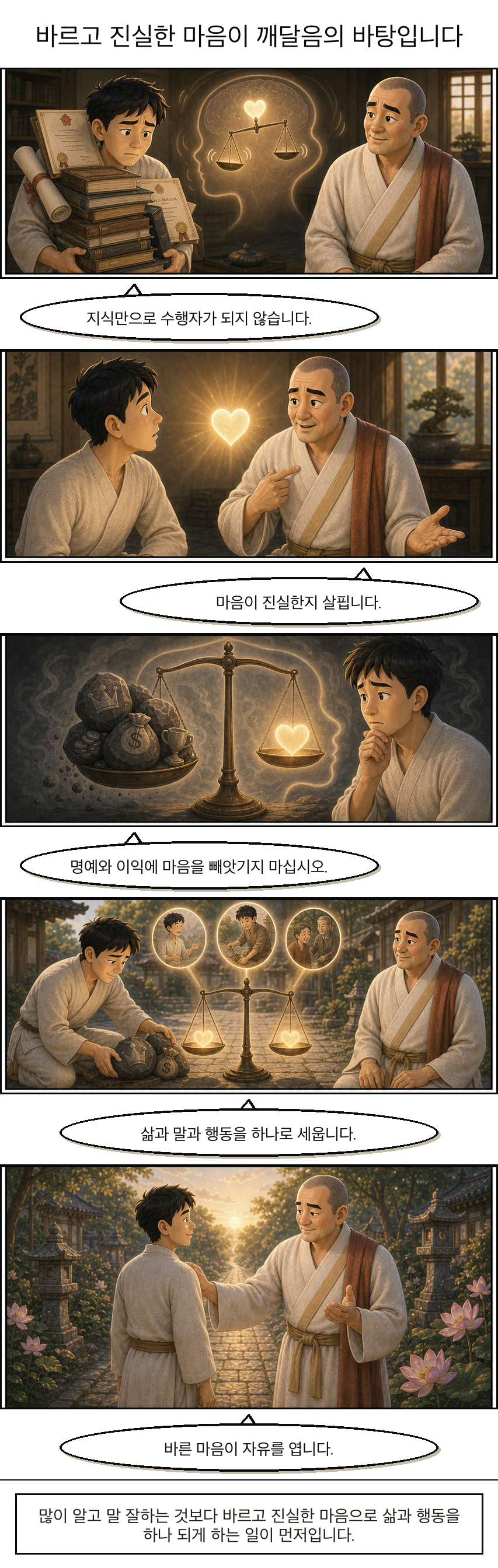 바르고 진실한 마음이 깨달음의 바탕입니다 웹툰