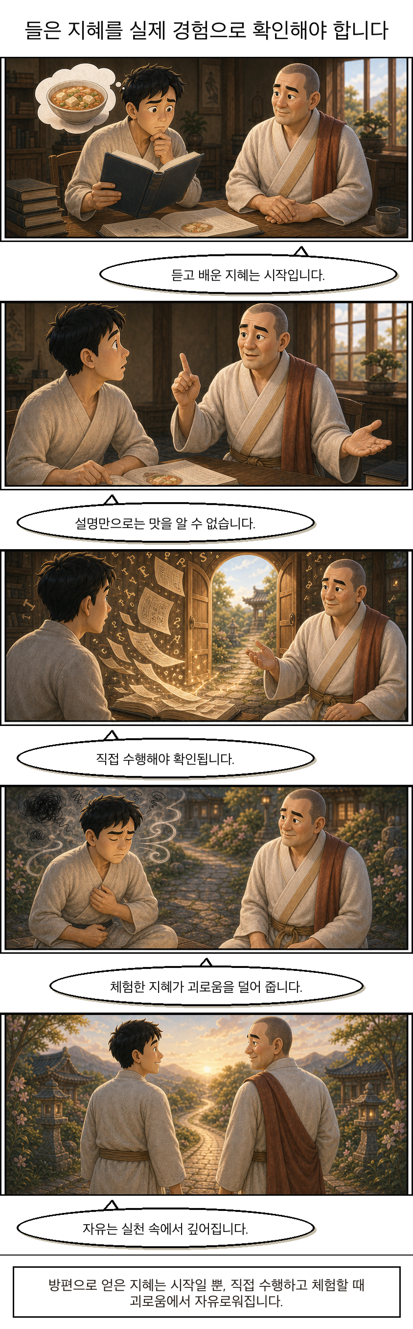 들은 지혜를 실제 경험으로 확인해야 합니다 웹툰
