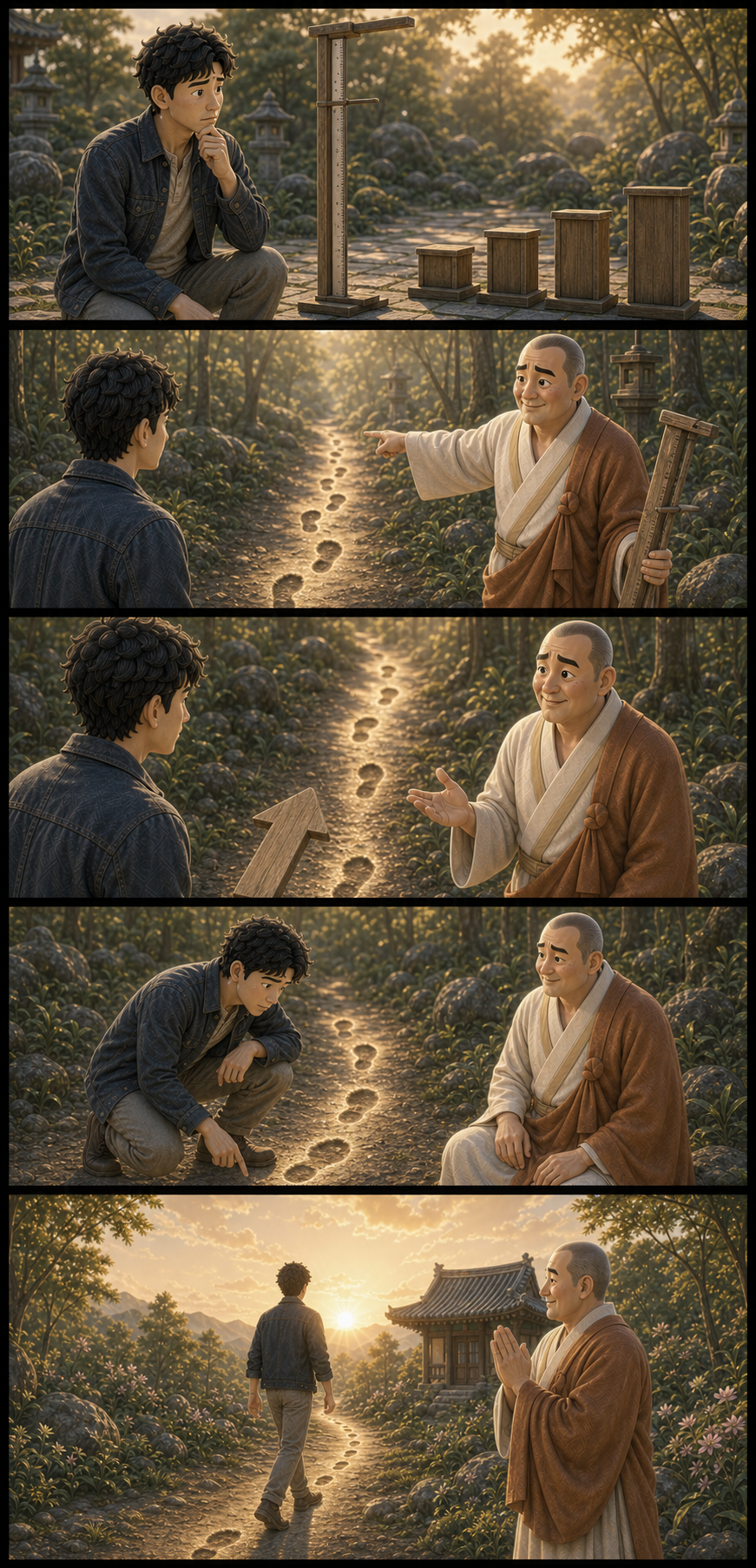 가르침을 따지기보다 내 수행을 살펴야 합니다 카툰
