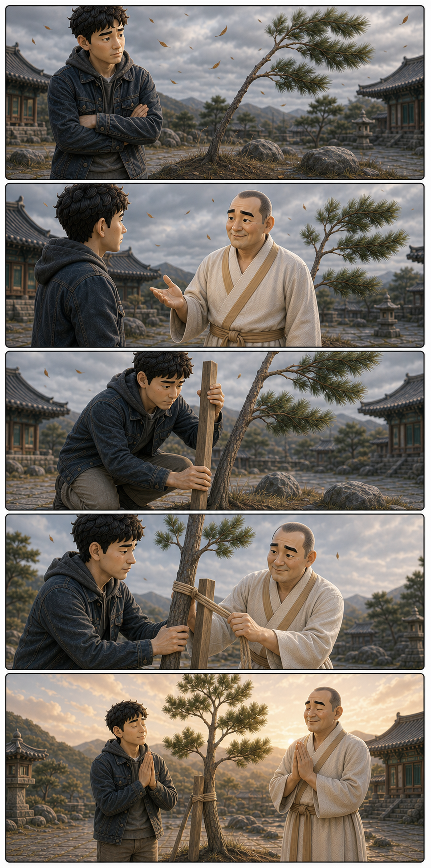 불확실함 속에서도 중심을 세우기 카툰
